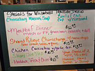 Wildwoods Trailside Cabins menu