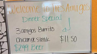 Tres Amigos menu