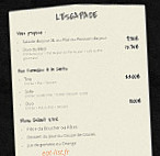 L'ESCAPADE menu