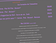 L'amandine menu