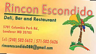 Rincon Escondido Deli Bar And Restaurant menu