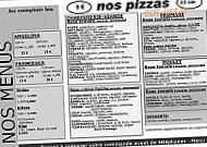 Au Comptoir Bis Pizzeria menu