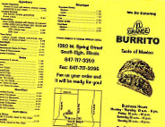 El Grande Burrito menu