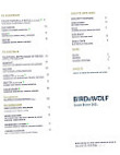 Bird Wolf Cafe Bakehouse menu