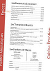 La Fabrique D'embas menu