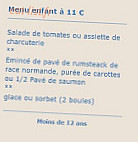 Restaurant du Beau Rivage menu