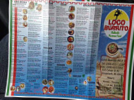 Loco Burrito menu