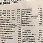 West Pier Drive-in menu