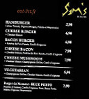 Sam's Burgers menu