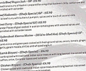 Exquisite Indian menu