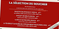 Bistrot Du Boucher menu