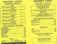 Wagner's Lunch menu