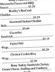 Bradley's Citgo Convenience Store menu