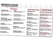 Robinson's Wharf menu