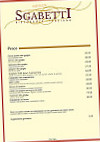 Sgabetti Ristorante Italiano menu