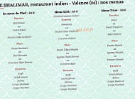 Le shalimar menu