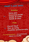 La Villa D'Asie menu