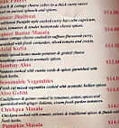 The Indian Hut menu