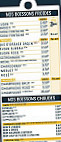 Le Zinc à Burger menu