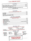 Cook's Barbecue menu