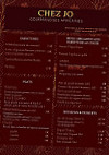 Chez Jo menu