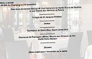 La Chaumière menu