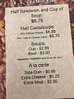 L A's Coffee Cafe menu