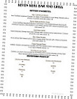 Seven Seas Inn menu