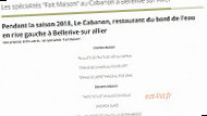 Le Cabanon menu