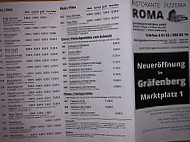 Pizzeria Roma menu