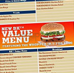 Burger King menu