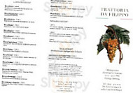 Trattoria da Filippo menu