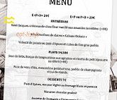 Le Valin menu