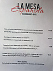 La Mesa Española menu