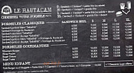 Le Hautacam menu