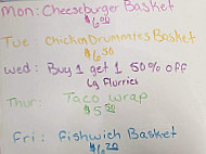 Tasty Treat Drive In menu