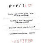 Noble. Holywood menu