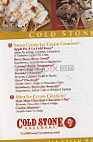 Cold Stone Creamery menu