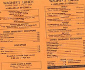 Wagner's Lunch menu