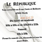 Le Republique menu