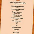 Restavracija Piano menu