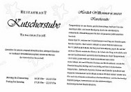 Kutscherstübchen menu