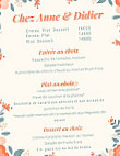 Chez Anne Et Didier menu