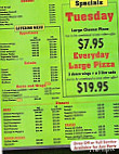 Madison's Pizza Cafe menu