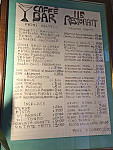 No 115 Restaurant, American Bar Caffe menu