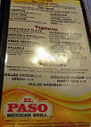 El Paso Mexican Grill menu