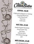 The Center Bistro menu