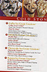 Cold Stone Creamery menu