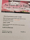 Au Coin De La Rue menu