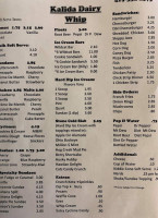 Kalida Dairy Whip menu